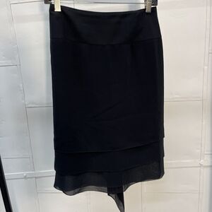 Max Mara 100% Silk Crepe Skirt Italy Off Center Back Detail, Size 2